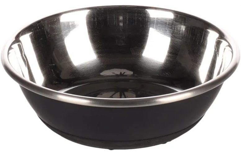 Flamingo Tobias μεταλλικό μπολ για σκύλους - μαύρο  300 ml
