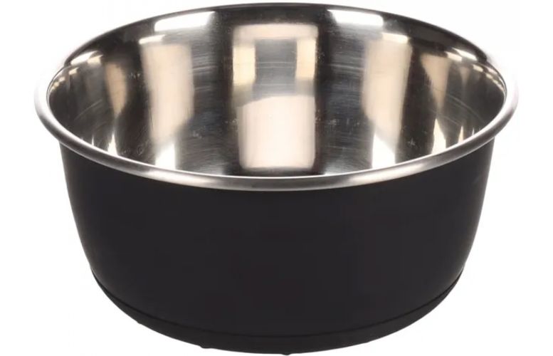 Flamingo Tobias μεταλλικό μπολ για σκύλους - μαύρο  950 ml