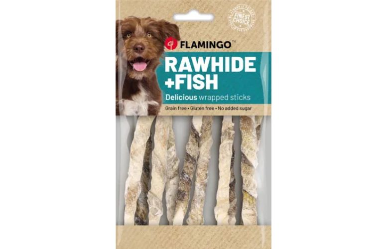 Flamingo λιχουδιά - ρολό δέρματος με δέρμα ψαριού  85 g