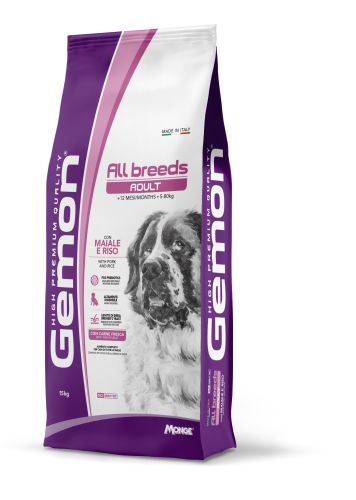 Gemon Dog Adult All Breed ξηρά τροφή σκύλου - χοιρινό, ρύζι  15 kg