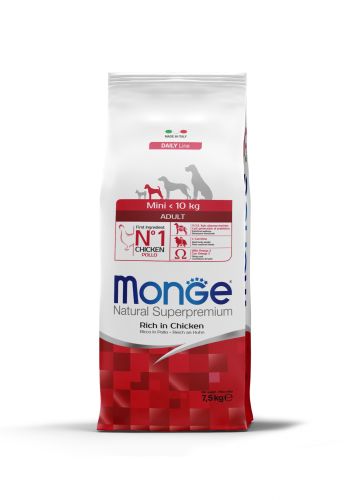 Monge Daily Line Mini Adult ξηρή τροφή σκύλου - κοτόπουλο  7.5 kg