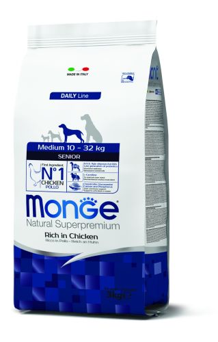 Monge Daily Line Medium Senior ξηρά τροφή - κοτόπουλο  3 kg