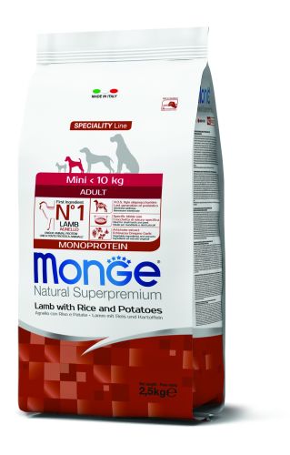 Monge Mini Adult Lamb with Rice and Potatoes  2.5 kg