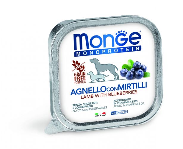Monge Dog Monoprotein Fruits πατέ - αρνί, μύρτιλο  150 g