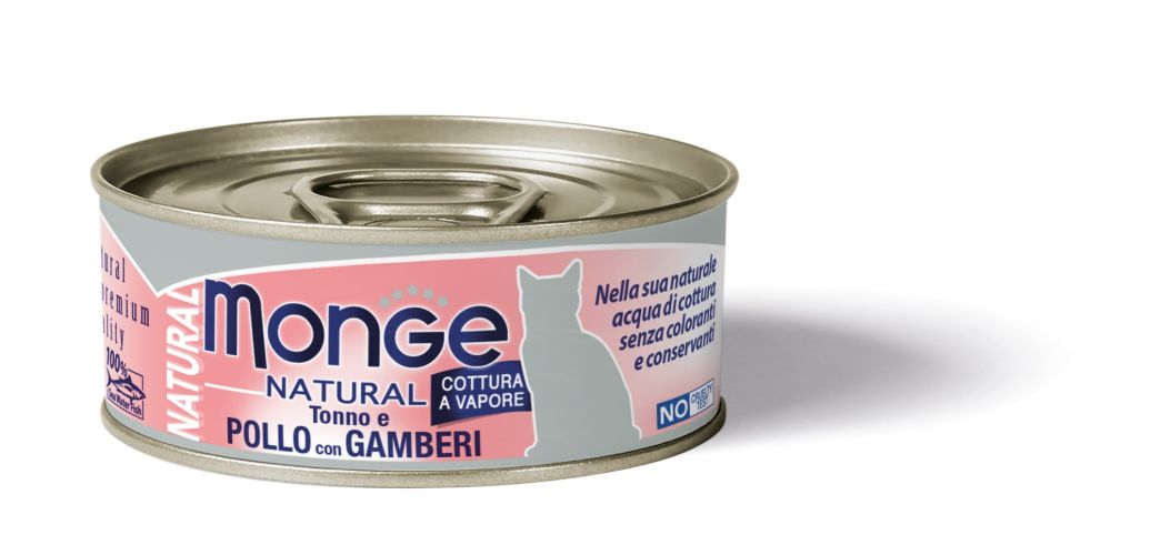 Monge Natural Cat konzerv Tonhal csirkével és garnélarákkal 80g  80 g