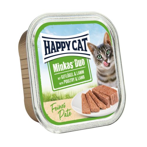 Happy Cat Minkas Duo - πατέ με πουλερικά και αρνί 16 x  100 g