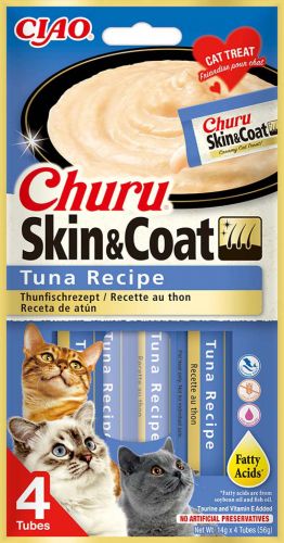 Inaba Cat Churu Skin&Coat - τόνος 4 x  14 g