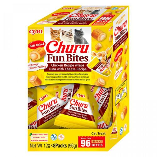 Inaba Cat Fun Bites Wrap - κοτόπουλο-τυρί 8 x  12 g
