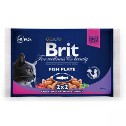 Brit Premium γάτας με ψάρια πολυσυσκευασία 4 x  100 g