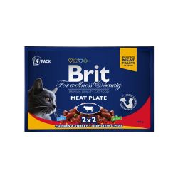Brit Premium Cat πολυσυσκευασία με κρέας 4 x  100 g