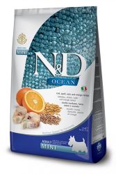 N&D Ocean Σκύλου Ενηλίκων Μίνι Μπακαλιάρος, Όλυρα, Βρώμη & Πορτοκάλι  2.8 kg