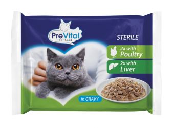 PreVital υγρή τροφή σε φακελάκι Steril 4 x  100 g