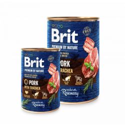 Brit Premium by Nature Ενήλικος με Χοιρινό και Τραχεία  800 g