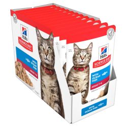 Hill's Science Plan Adult υγρή τροφή γάτας, ψάρι 12 x  85 g