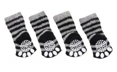 Flamingo Κάλτσες Σκύλου - Μαύρο/Γκρι l-es   4 db