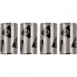 Flamingo εξαιρετικά ανθεκτική σακούλα περισυλλογής σκυλίσιων περιττωμάτων - με ασημένιο σχέδιο 4 x  15 db