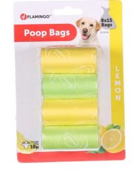 Flamingo σακούλες περισυλλογής κοπράνων σκύλου - λεμόνι 8 x  15 db
