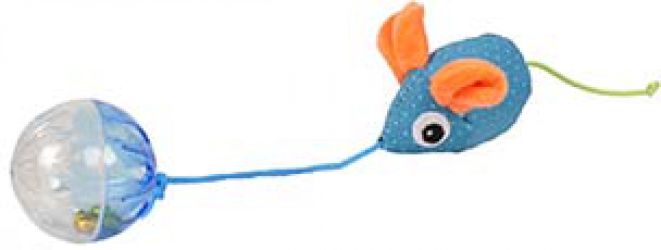 Flamingo παιχνίδι γάτας - ποντίκι με μπάλα  6.5 cm