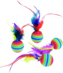 Flamingo παιχνίδι γάτας - ουράνιο χρωματιστή μπάλα αφρού 4 x  3 cm