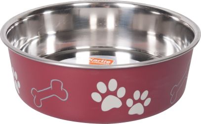 Flamingo Bella Kena Μεταλλικό μπολ σκύλου - κόκκινο  2200 ml