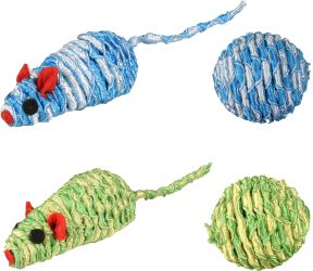 Flamingo μπάλα από σχοινί + ποντίκι παιχνίδι γάτας  1 db