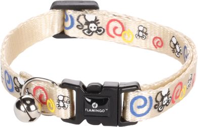 Flamingo Ziggi κολάρο για γάτες - λευκό με ποντίκι  1 db