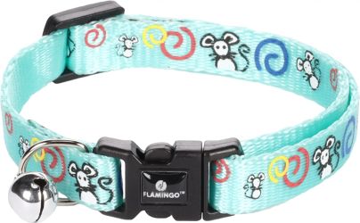 Flamingo Ziggi κολάρο για γάτες - τιρκουάζ με ποντίκι  1 db
