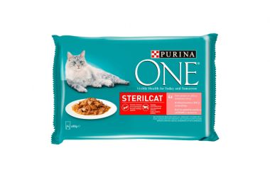 Purina ONE Sterilcat υγρή τροφή με σολομό και καρότο 4 x  85 g