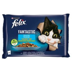 Felix Fantastic Ανάμεικτα Ψάρια με σολομό, πέστροφα και λαχανικά 4 x  85 g