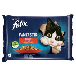 Felix Fantastic Házias Válogatás csirkével, marhával 4 x  85 g
