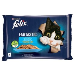 Felix Fantastic Ψαρική Επιλογή με σολομό, κοληό 4 x  85 g