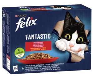 Felix Fantastic Házias Válogatás csirkével, marhával, nyúllal, báránnyal 12 x  85 g