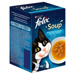 Felix Soup Halas Válogatás tőkehallal, lepényhallal, tonhallal 6 x  48 g