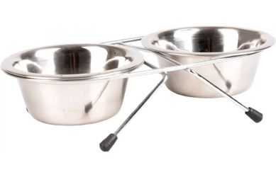 Flamingo Μεταλλικό Μπολ Arjun Duo - Ασημί 2 x 380 ml   1 db