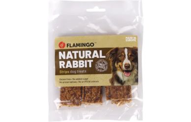 Flamingo Σνακ Σκύλου - λωρίδες κουνελιού  100 g