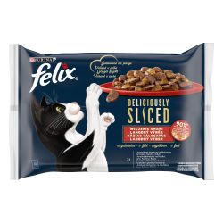Felix Deliciously Sliced οικιακή επιλογή σε ζελέ 4 x  80 g