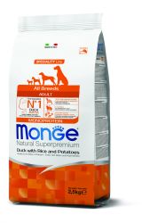 Monge Speciality Line All Breeds Adult Monoprotein ξηρή τροφή σκύλου - πάπια, ρύζι και πατάτα  2.5 kg