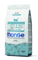 Monge Γάτας Μονοπρωτεϊνική Γατάκι - πέστροφα  1.5 kg