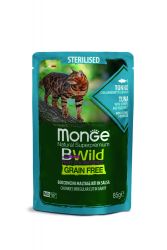 Monge BWild Grain Free Sterilised υγρή τροφή γάτας - τόνος με γαρίδες και λαχανικά  85 g