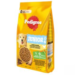 Pedigree Junior M/L - szárazeledel baromfival és zöldséggel közepes- és nagytestű kölyökkutyák számára  12 kg