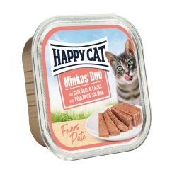 Happy Cat Minkas Duo - πατέ με πουλερικά και σολομό 16 x  100 g