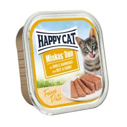 Happy Cat Minkas Duo - πατέ βοδινό και κουνέλι  100 g