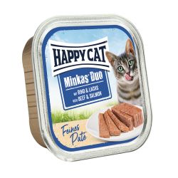 Happy Cat Minkas Duo - πατέ βοδινό και σολομός  100 g