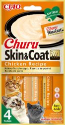 Inaba Cat Churu Skin&Coat - κοτόπουλο 4 x  14 g