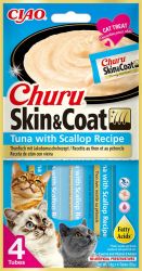 Inaba Cat Churu Skin&Coat - τόνος-χτένι 4 x  14 g