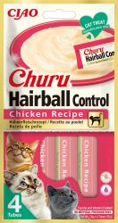 Inaba Cat Churu Hairball Control - κοτόπουλο 4 x  14 g