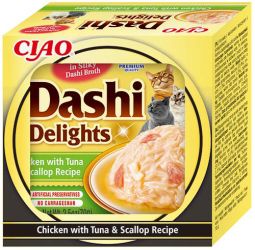 Inaba Cat Churu Dashi Delights - κοτόπουλο-τόνος-χτένι  70 g