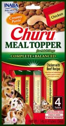 Inaba Dog Churu Meal Topper - κοτόπουλο-βοδινό 4 x  14 g