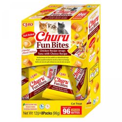Inaba Cat Fun Bites Wrap - κοτόπουλο-τυρί 8 x  12 g