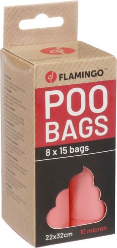 Flamingo βιοδιασπώμενες σακούλες - παστέλ χρώματα rózsaszín  8 x  15 db